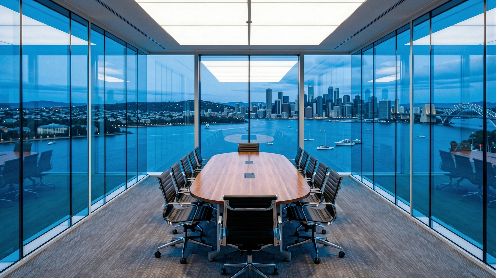 Sydney financial district at dusk